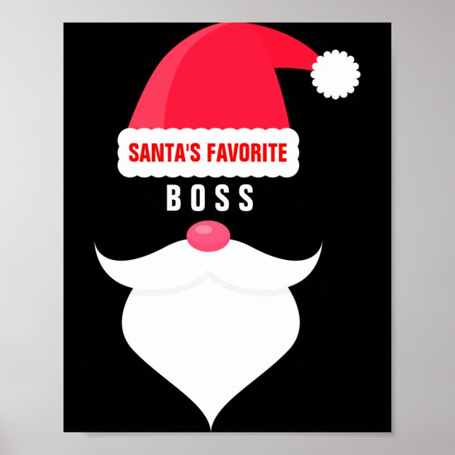 Póster Funny Christmas Santas Favorite Boss  (Frente)