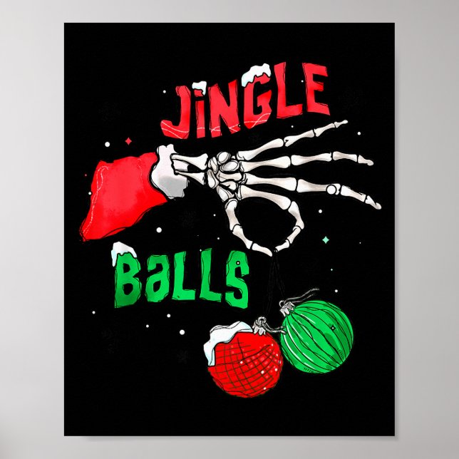 Póster Funny Christmas Skeleton Jingle Funny Xmas Matchin (Frente)