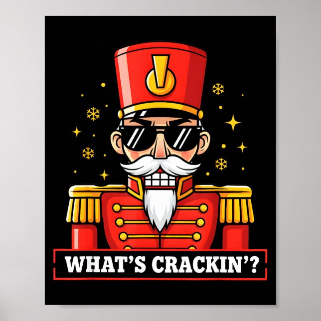 Póster Funny Christmas Whats Crackin Nutcracker Men Kids  (Frente)