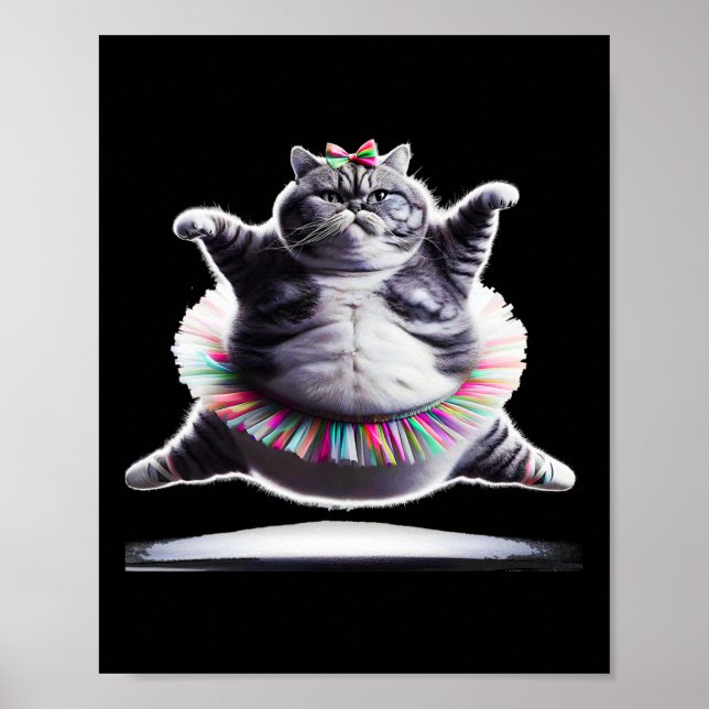 Póster Funny Chub Cute Dancing Cat (Frente)