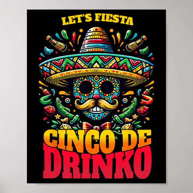 Póster Funny Cinco De Mayo Guay Cinco De Drinko (Frente)