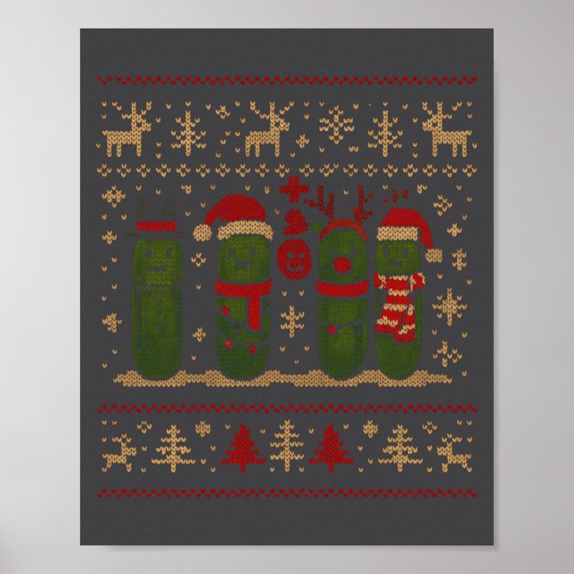 Póster Funny Ckles Christmas Lights Santa Hat Xmas Ugly S (Frente)