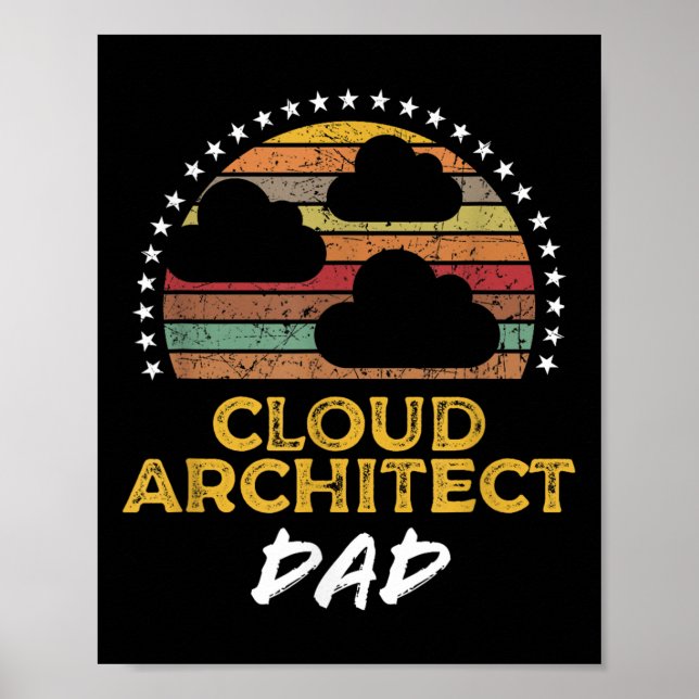 Póster Funny Cloud Architect Dad, Data Center Tech Quote (Frente)