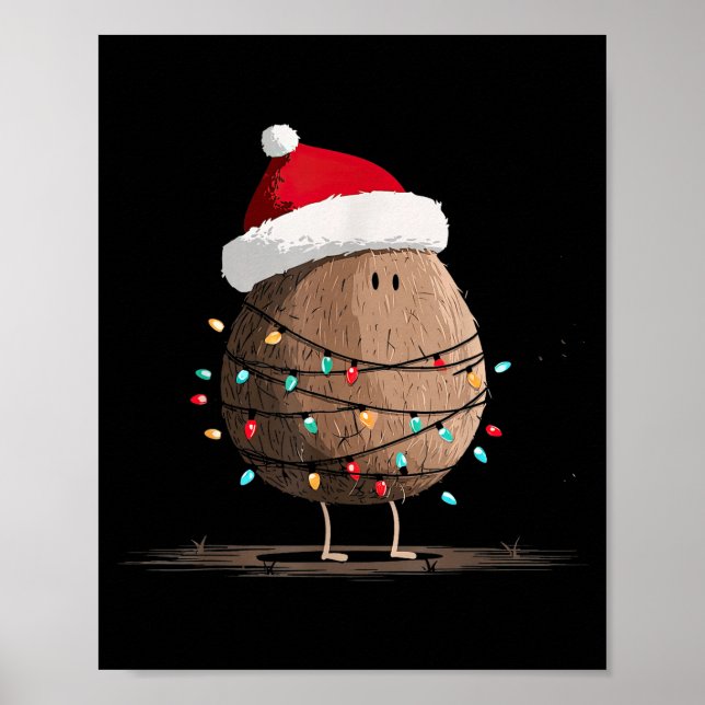 Póster Funny Coconut Christmas Graphics Lights Lover  (Frente)