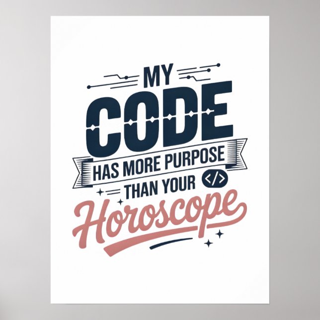 Póster Funny Coding Quote AI Programmer Design (Frente)