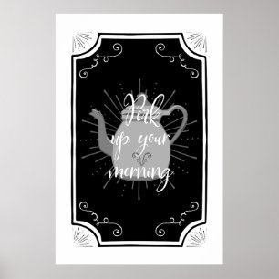 Póster Funny Coffee Rótulo