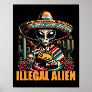 Póster Funny cómica ilegal de Cinco De Mayo Occidental Uf