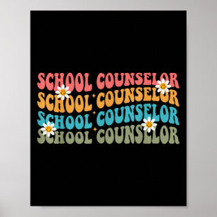 Póster Funny consejero escolar Groovy Retro Consejero Tea