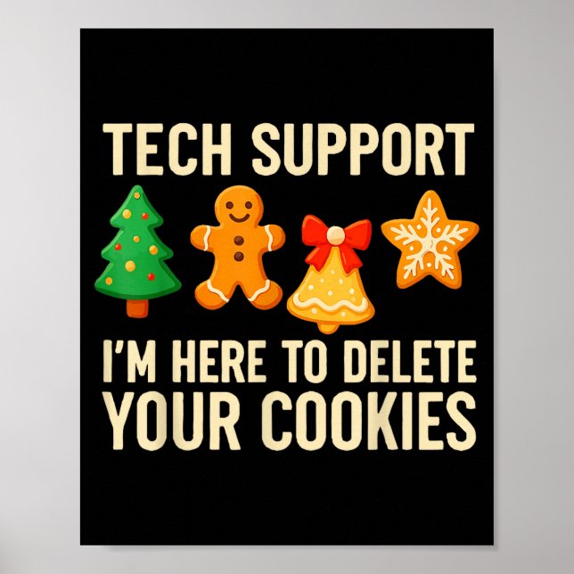 Póster Funny Cookies Christmas Gingerbread Tech Suprt Men (Frente)