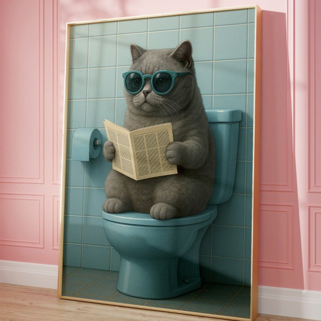 Póster Funny Cool Cat Bathroom Trendy Wall Art  (Subido por el creador)