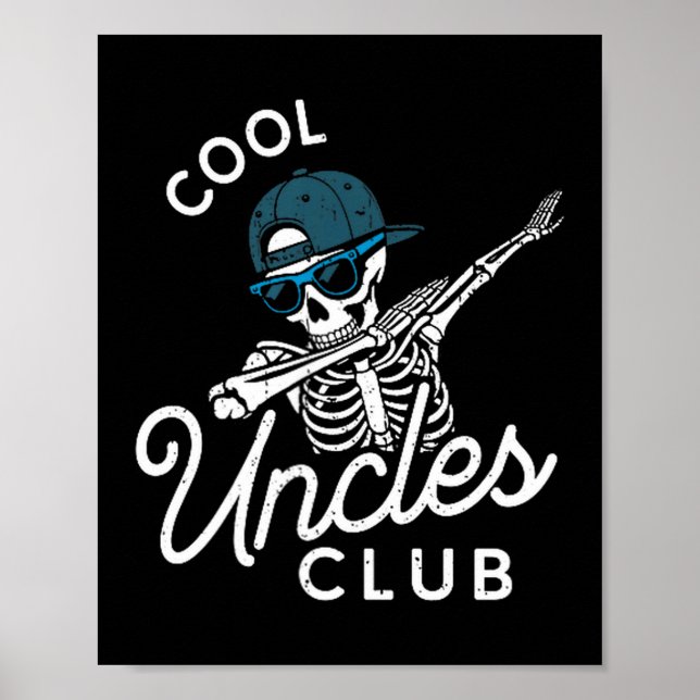 Póster Funny Cool Uncles Club Shirt Funny Skeleton Uncle  (Frente)