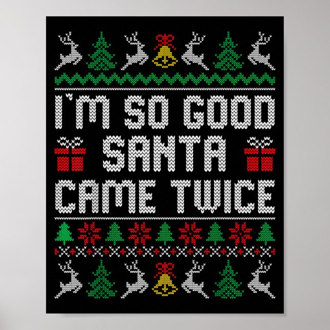 Póster Funny Couple Ugly Christmas Sweater For Men Women  (Frente)
