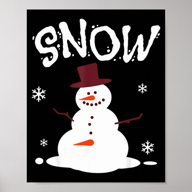 Póster Funny Couples Christmas Party Snow Man Merry Xmas  (Frente)