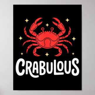 Póster Funny Crab Art For Men Women Kids Crabby Crabbing 