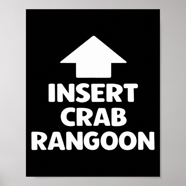 Póster Funny Crab Rangoon Apparel _ Hilarious Foodie  (Frente)