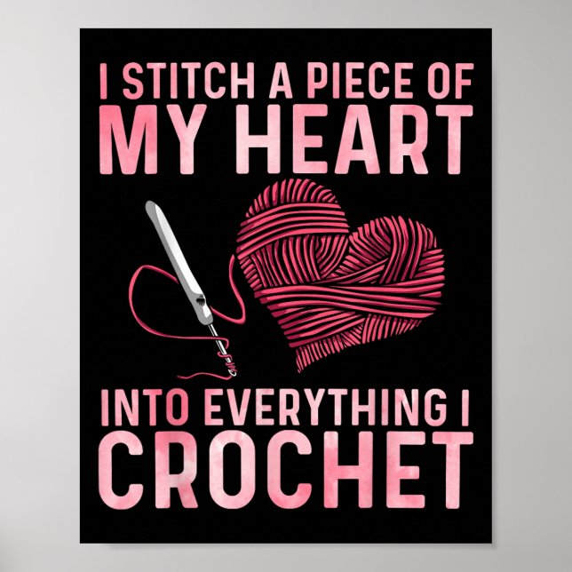 Póster Funny Crochet Design For Men Women Crocheting Croc (Frente)