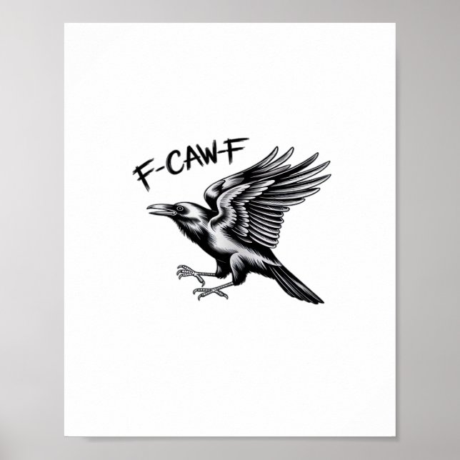 Póster Funny Crow F-Caw-F Essential Minimal Clean (Frente)
