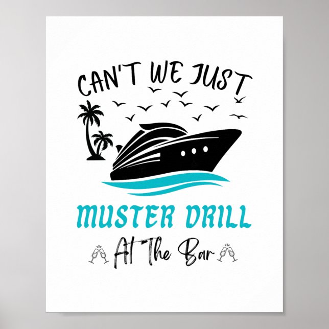Póster Funny Cruise Muster Drill Drinking Design  (Frente)