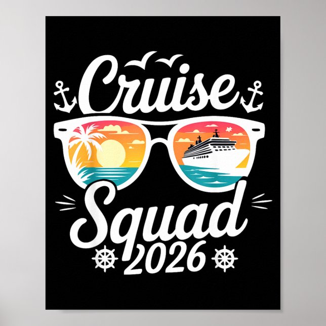 Póster Funny Cruise Squad 2026 Summer Vacation Matching F (Frente)