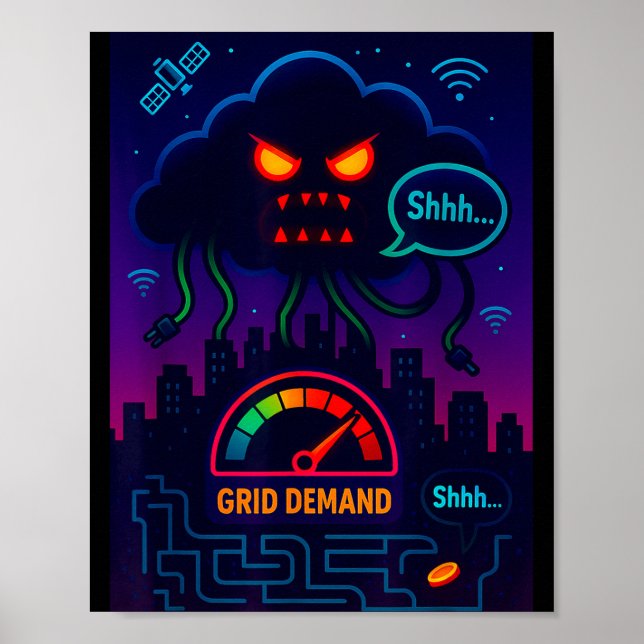Póster Funny Crypto Energy Environmental Satire Gift  (Frente)