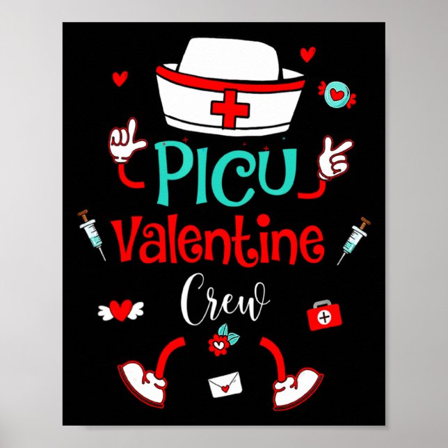 Póster Funny Cu Valentines Day Nurse Crew Family Group  (Frente)