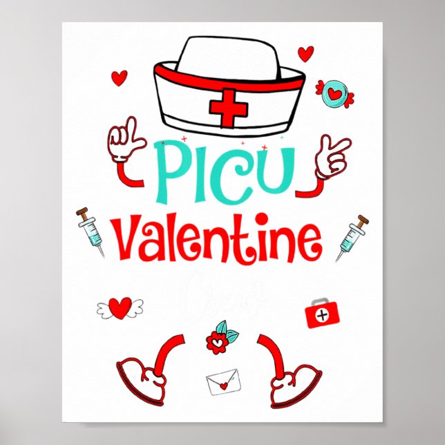 Póster Funny Cu Valentines Day Nurse Crew Family Group  (Frente)