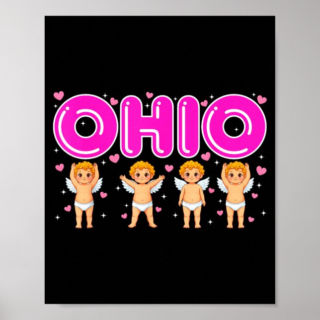 Póster Funny Cud Ohio Midwestern Party O-h-i-o In Valenti (Frente)