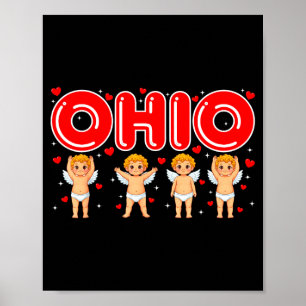 Póster Funny Cupid Ohio Midwestern Party O-h-i-o En Valen