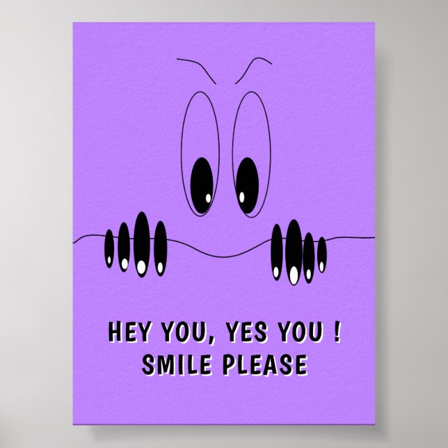 Póster Funny Curiosity Eyes Poster Custom Text (Frente)