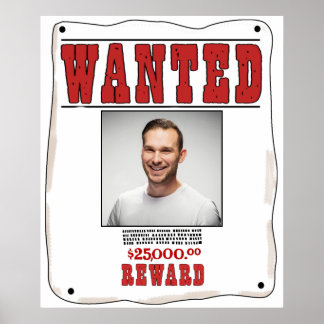 Póster Funny Custom Wanted Poster