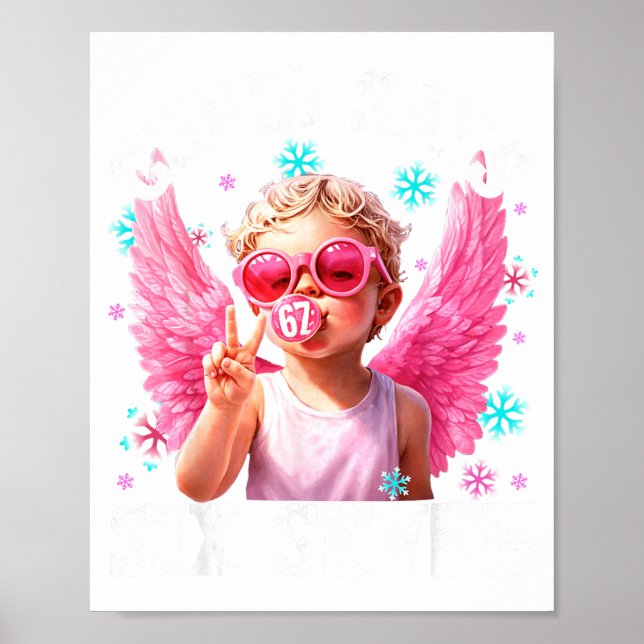 Póster Funny Cute Cud Says Six Seven Valentine's Day 67 M (Frente)