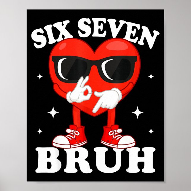 Póster Funny Dabbing Heart Bruh 67 Meme Valentine's Day  (Frente)