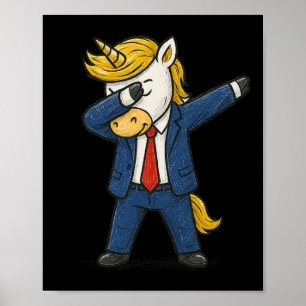 Póster Funny Dabbing Unicornio Trump Patriótico Dab Pose