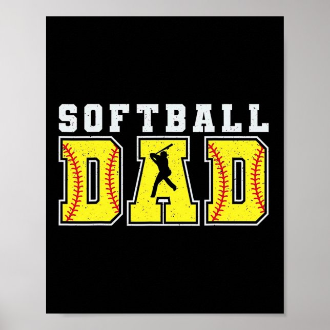 Póster Funny Dad Life Softll vende el día del abuelo (Frente)