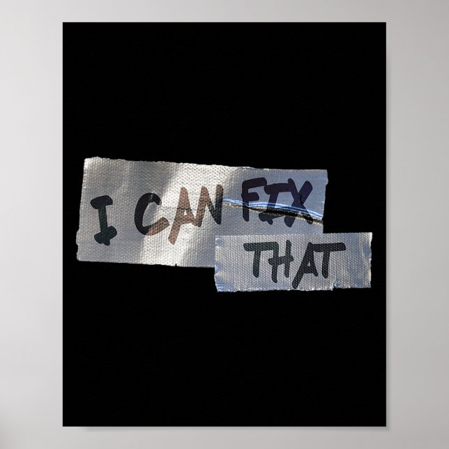 Póster Funny Dad Shirt Duct Tape I Can Fix That Gift  (Frente)