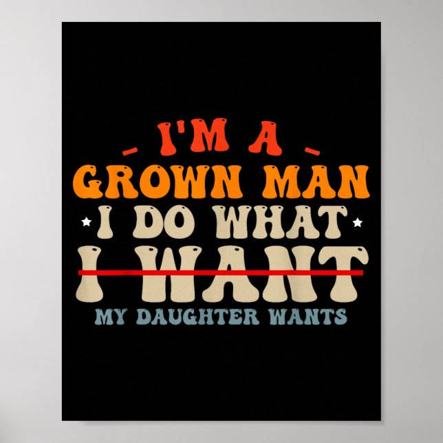 Póster Funny Dad Shirts From Daughter I Do What My Daught (Frente)