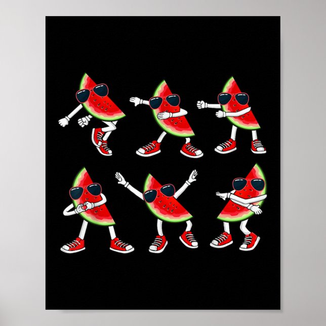 Póster Funny Dance Challenge Watermelon Melon Tropical Pa (Frente)