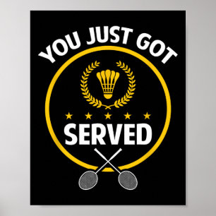 Póster Funny de la camiseta del jugador de Badminton sirv