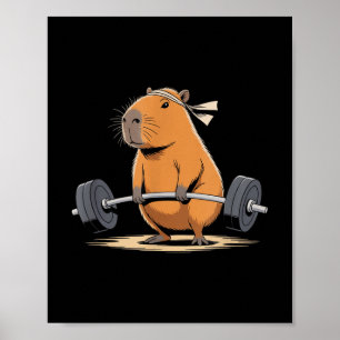 Póster Funny Deadlift Capybara Cute Fitness Capy Gym Love