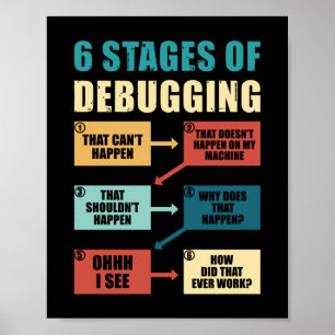 Póster Funny Debugging Programmer Gift Coding Lover