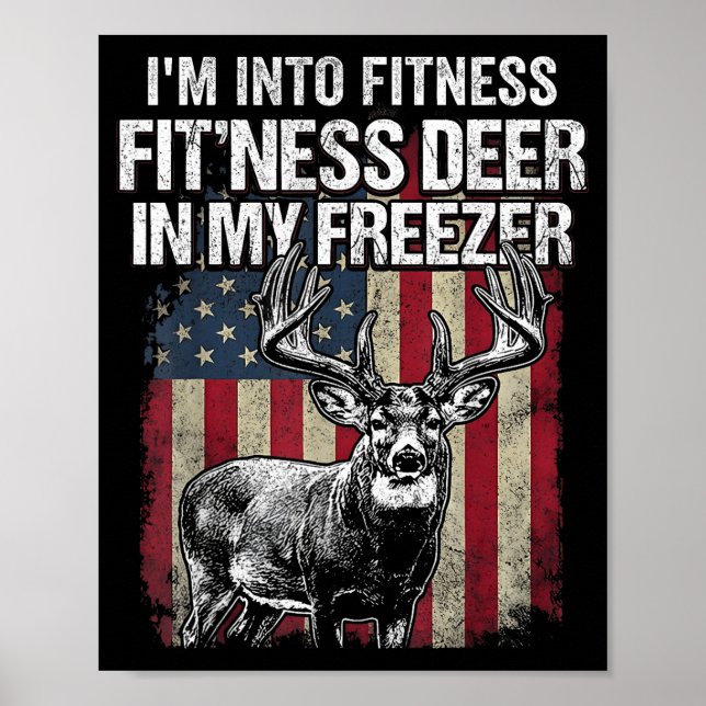 Póster Funny Deer Hunting Art For Men Women Wildlife Hunt (Frente)