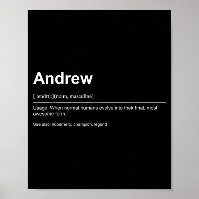Póster Funny Definition Quote For The Name Andrew _  (Frente)