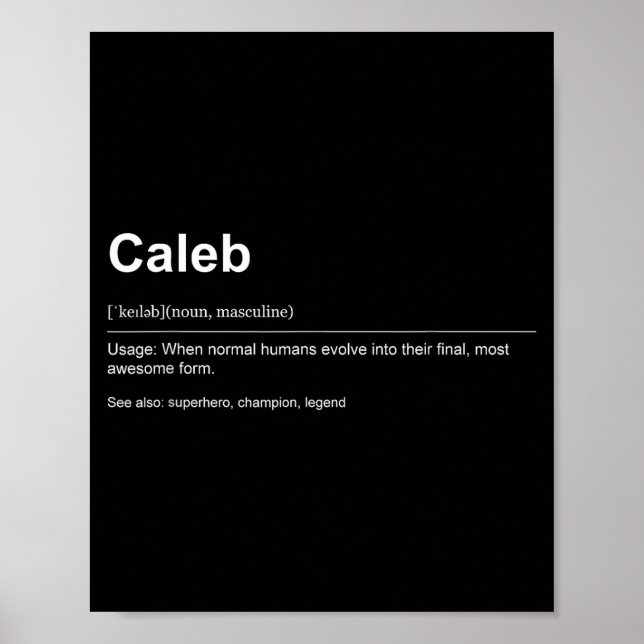 Póster Funny Definition Quote For The Name Caleb _  (Frente)
