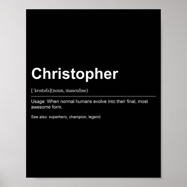 Póster Funny Definition Quote For The Name Christopher _  (Frente)