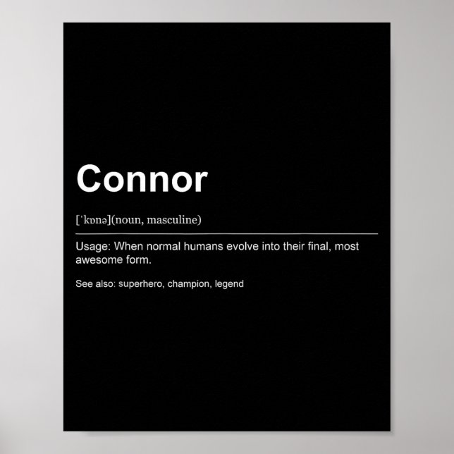 Póster Funny Definition Quote For The Name Connor _  (Frente)