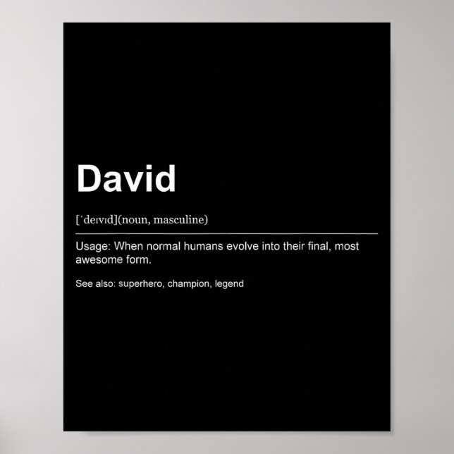 Póster Funny Definition Quote For The Name David _  (Frente)