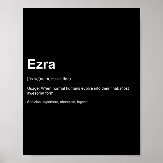 Póster Funny Definition Quote For The Name Ezra _  (Frente)