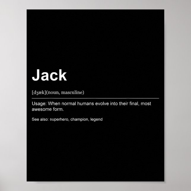 Póster Funny Definition Quote For The Name Jack _  (Frente)