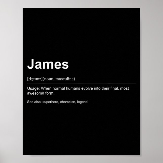 Póster Funny Definition Quote For The Name James _  (Frente)