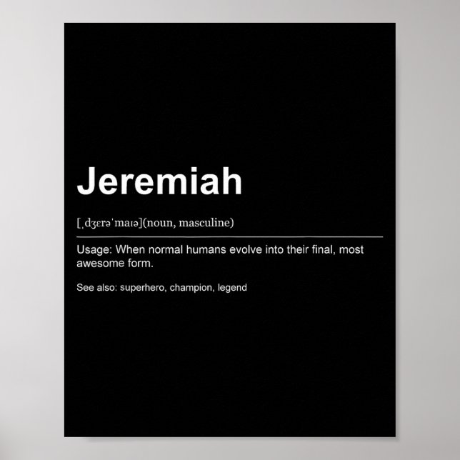 Póster Funny Definition Quote For The Name Jeremiah _  (Frente)